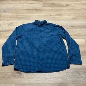 Mammut Button Up Blue Plaid Shirt Long Sleeve Men’s XL
